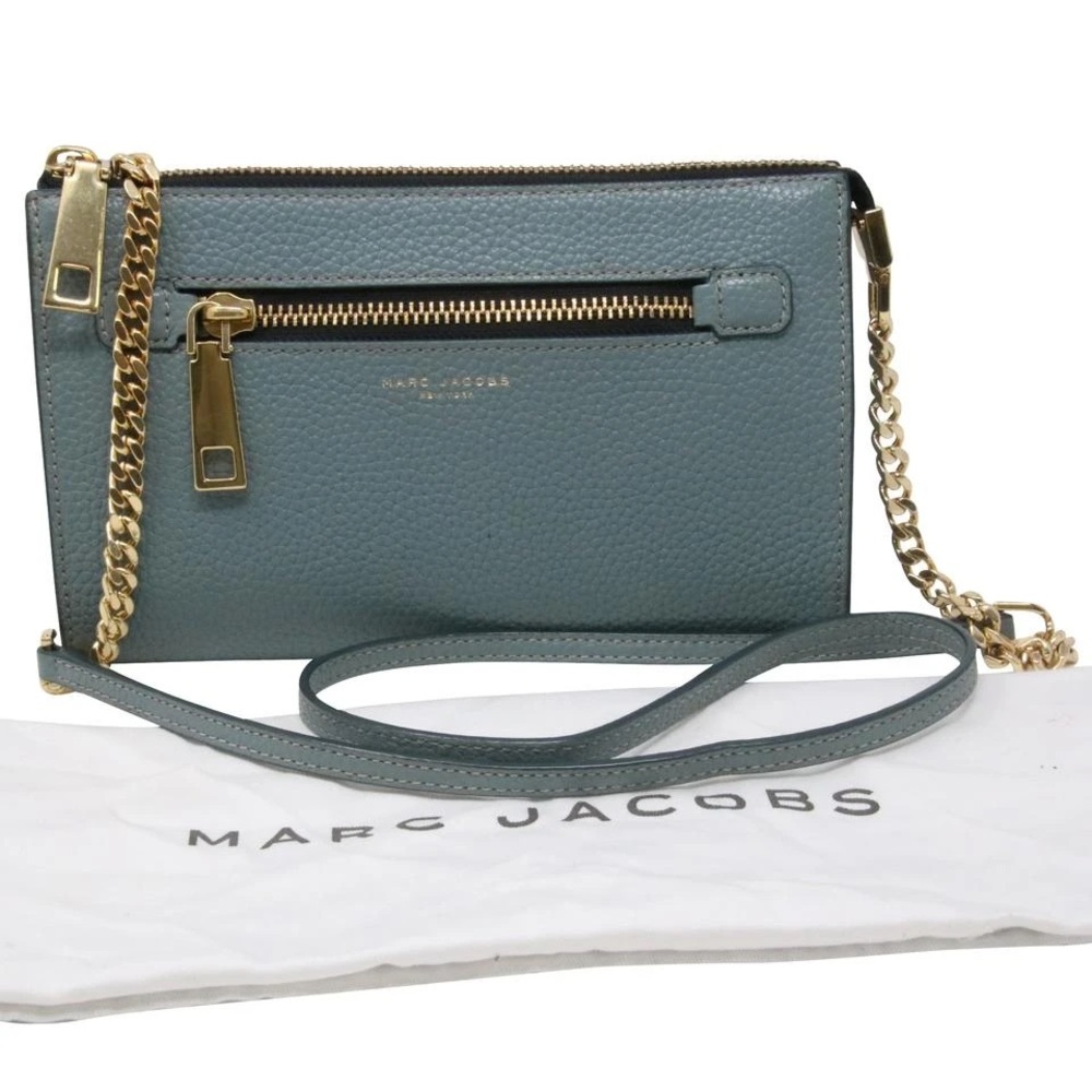 NWOT Marc Jacob Blue Pebble Leather Gotham Crossbody with gold hardware